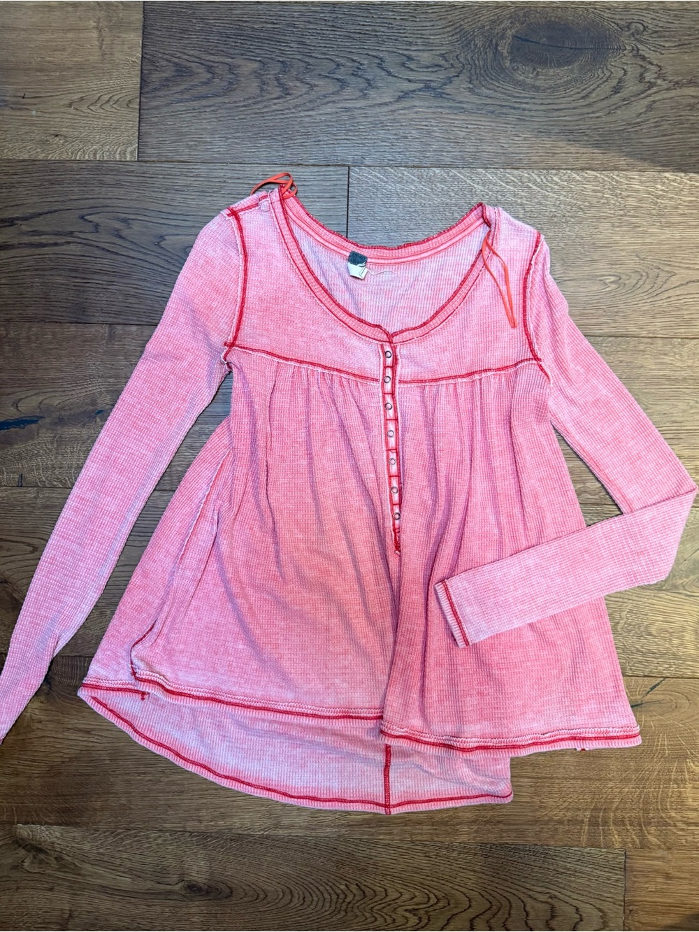 We The Free Pink Long-Sleeve Henley Top